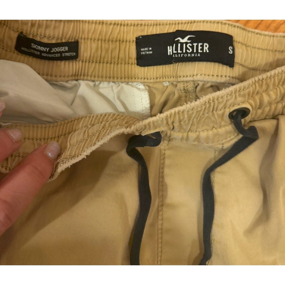 Hollister Women's Jogger Pants Small Khaki Tan Drawstring High Rise Casual - Picture 4 of 4